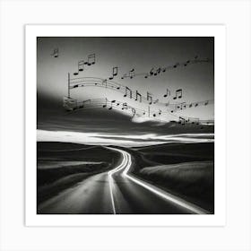 Music Notes On The Road Art Print