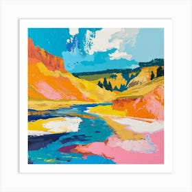 Colourful Abstract Yellowstone National Park 6 Art Print