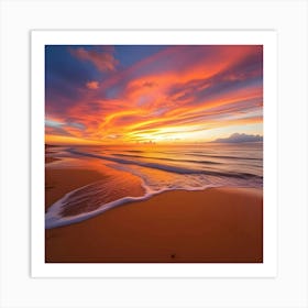 Sunset On The Beach Art Print