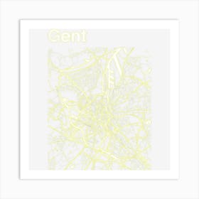 Gent Belgium Classic City Map Graphic Art Print