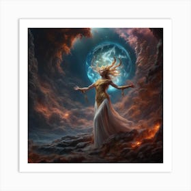 Earth birth of a Goddess Art Print