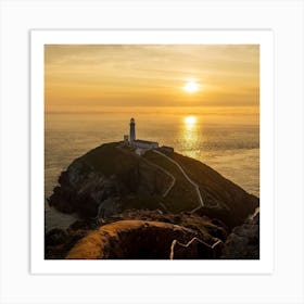 Sunset At The Lighthouse Art Print