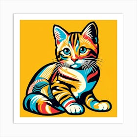 Striped Cat Art Print