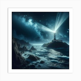 Lighthouse At Night 7 Art Print