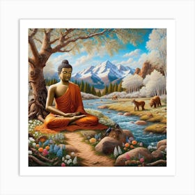 Buddha in Spring 1 Art Print