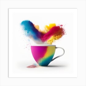 Rainbow Powder In A Cup Art Print