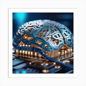 Artificial Intelligence Brain In Close Up Miki Asai Macro Photography Close Up Hyper Detailed Tr (20) Art Print