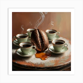 Default A Warm And Inviting Coffee Scene Rendered In Oil On Ca 3 (1) Art Print