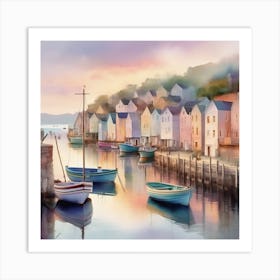 Boats In Harbour Art Print