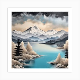 Snowy Mountains 1 Art Print