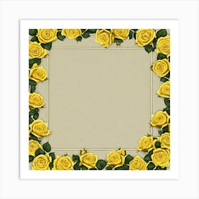 Yellow Roses Frame 21 Art Print