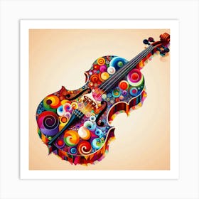 Colorful Violin 2 Art Print