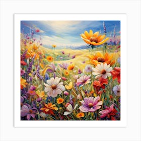 Flowers In The Meadow 1 Art Print