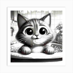 Feline Cat Creative Artwork Illustration 80 Art Print