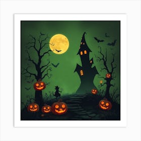 Halloween house 2 Art Print