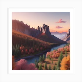 Autumn In The Mountains Art Print