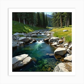 Stream In The Mountains 1 Art Print