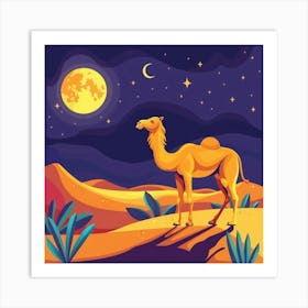 Camel In The Desert 8 Art Print