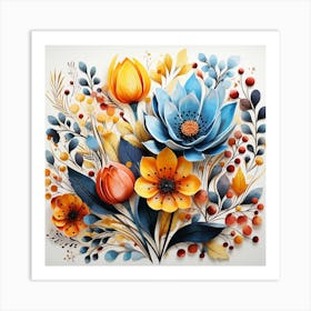 Paper Flowers 5 Art Print