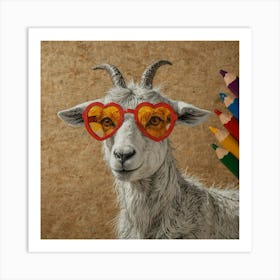 Goat In Glasses Art Print