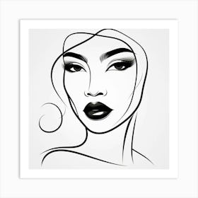 Asian Woman Face Art Print