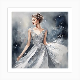 Beautiful Woman In A Dress Art Print