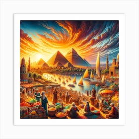 Vibrance Of Cairo: A Tapestry of Time Art Print