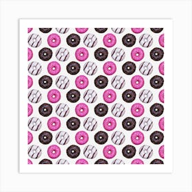 Donuts On Black Fabric 1 Art Print