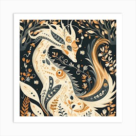 Nordic Fox Art Print