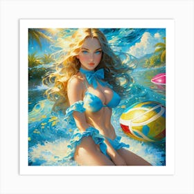 Girl In A Bikini ghf Art Print