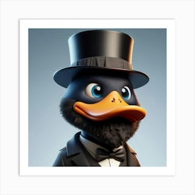 Duck In Top Hat 1 Art Print