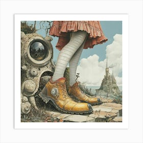 Girl In Boots Art Print