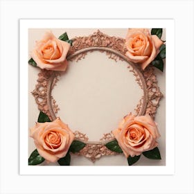 Frame With Roses 15 Art Print