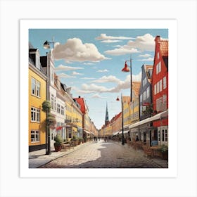 Street Scene In Copenhagen Art Print