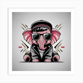 Hip Hop Elephant Art Print