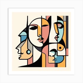 Abstract Portrait Of People Art Print