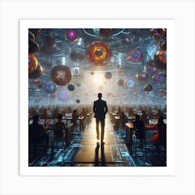 Futuristic Office 7 Art Print