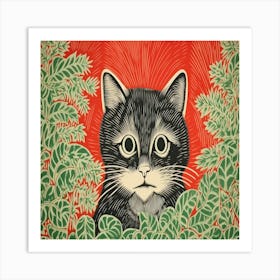 Cat In The Forest Art Print