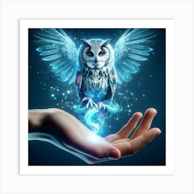 Holographic Owl spirit Art Print