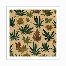 Default Default Retro Vintage Cannabis For Defferent Seasons A 3 Art Print