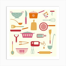 Kitchen Utensils for Cooks Art Print