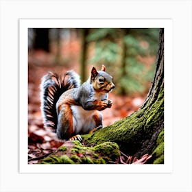 Squirrel In The Forest 148 Art Print