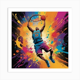 Basketball Player Dunk 1 Art Print