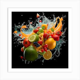 Fruit Splash - Fruit Stock Videos & Royalty-Free Footage Art Print