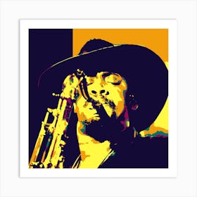 Clarence Clemons American Saxophonist Legend in Pop Art Art Print