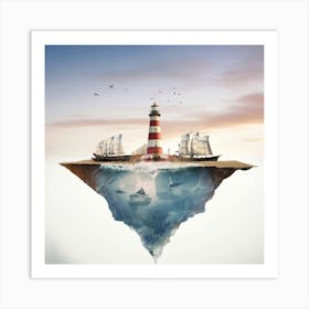 Lighthouse In The Sky Art Print