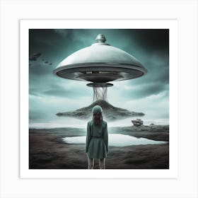 Alien Spaceship Art Print