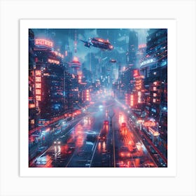 Cyber City Art Art Print