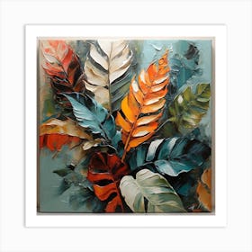 Abstraction with tropical leaf 3 Art Print