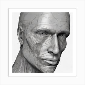 Human Head 3d Model 1 Art Print